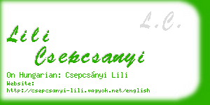 lili csepcsanyi business card